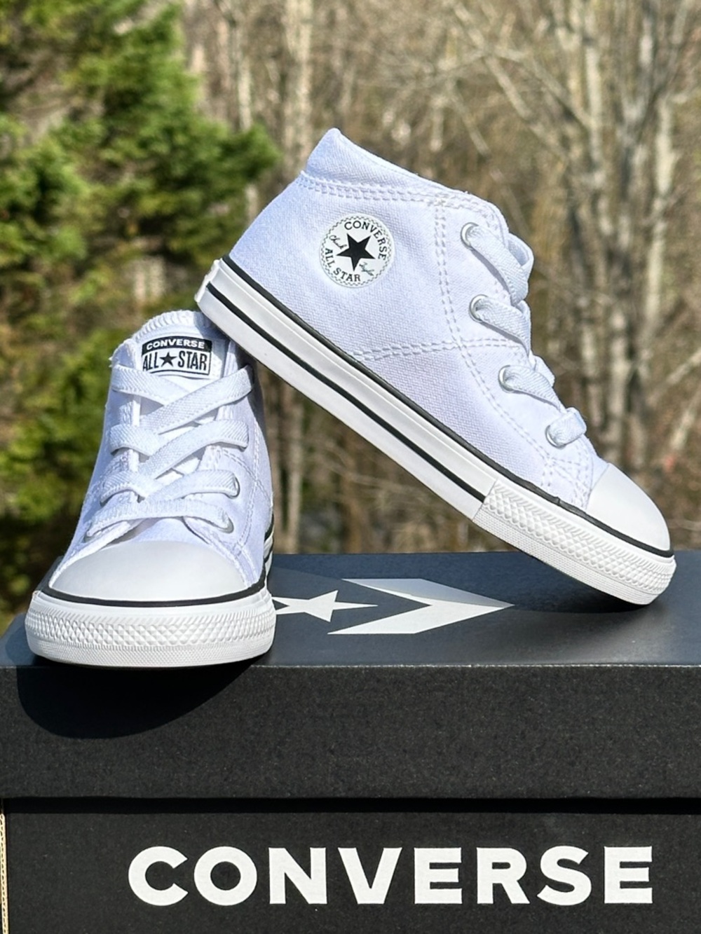 Converse Girls CTAS Madison Mid White Canvas Casual Sneaker Youth Toddler 9C NEW